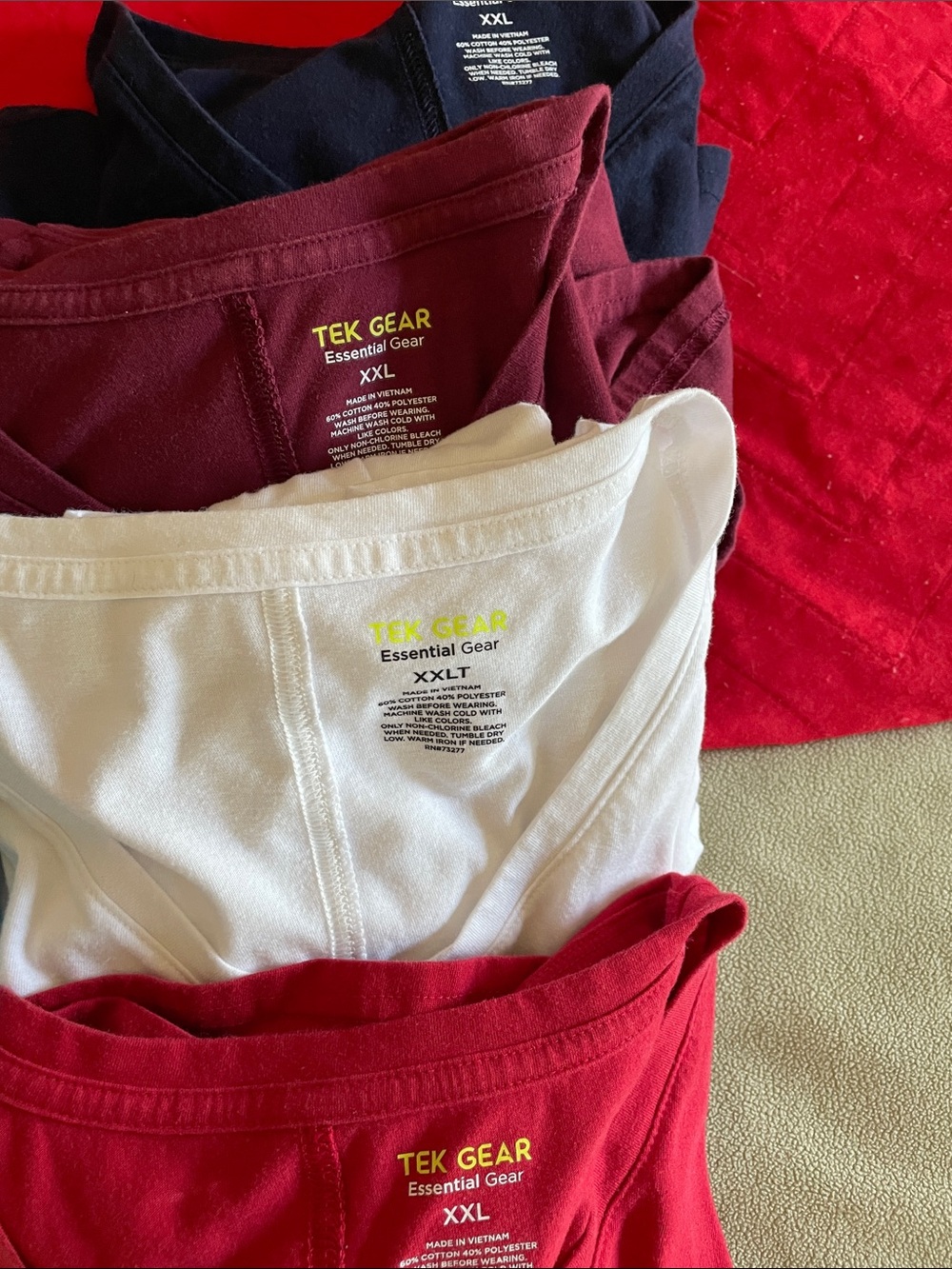 Tek Gear Multi-Color V-Neck Tee Bundle - 7 Pack - Picture 3 of 3